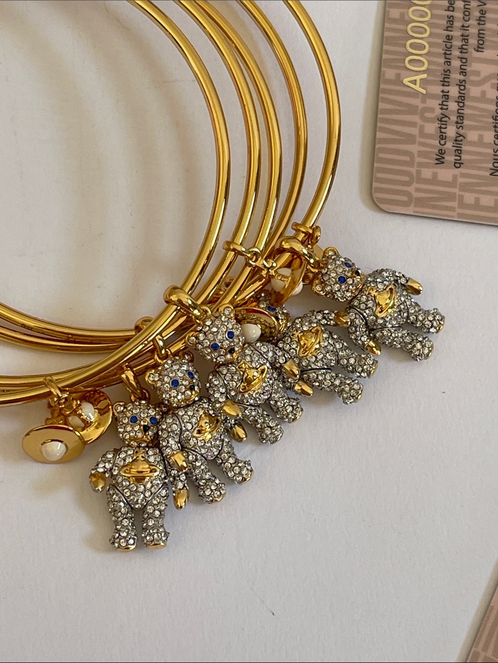 Vivienne Westwood 2010 Teddy Bear Bangle Swarovski Pave RARE